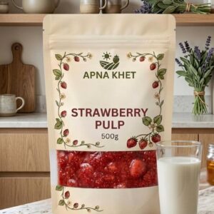 Premium Strawberry Pulp 500g – Fresh & Natural Fruit Puree for Desserts, Shakes, Ice Cream & Baking
